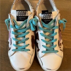 Golden Goose Deluxe Brand Sneakers with Teal Laces